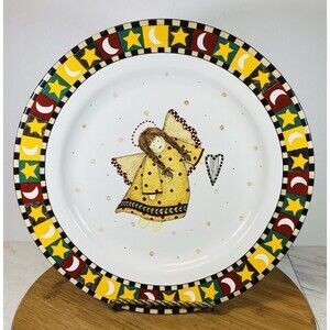 Sakura GATHERING OF ANGELS Chop plate, 12 1/2" Debbie Mumm, Excellent